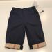 Burberry Bottoms | Infant Burberry Cotton Twill Pants Plaid Cuffs Nwt 9m | Color: Blue | Size: 9mb