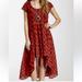 Free People Dresses | Free People Rad For Plaid High Low Dress Woman’s Medium Short Sleeve Pullover | Color: Brown/Red | Size: M