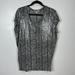 Michael Kors Tops | Michael Kors Short Sleeve Animal Print Sequined Top Size M | Color: Black/White | Size: M