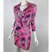 Lilly Pulitzer Dresses | Lily Pulitzer Felizia Silk Wrap Dress 3/4 Sleeves Pink Navy White Sz Small Euc | Color: Blue/Pink | Size: S