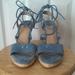 Nine West Shoes | Nine West Blue Faux Suede Ankle Tie Shoes Size 8m | Color: Blue/Brown | Size: 8