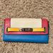 Coach Bags | Coach Swagger Wallet In Rainbow Colorblock Leather (Coach F53911) | Color: Red/Silver | Size: Os