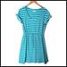 Columbia Dresses | Columbia Omni-Wick Short Sleeve Dress L Blue White Striped Drawstring Waist | Color: Blue | Size: L