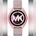 Michael Kors Accessories | Michael Kors Access Gen 5e Mkgo 43mm Smartwatch Pink-Tone And Logo Rubber | Color: Pink | Size: Os