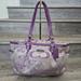 Coach Bags | Coach Gallery Optic Signature Tote Purple And Ivory, Like New | Color: Cream/Purple | Size: 12x8x5