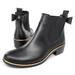 Kate Spade Shoes | Kate Spade Edimburg Matte Black Low Gold Trim Bow Back Ankle High Rain Boots | Color: Black/Gold | Size: 6