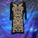 Nine West Dresses | Nine West- Tan & Black Long Sleeve Knit Dress Xs | Color: Black/Tan | Size: Xs