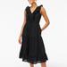 J. Crew Dresses | J Crew Ruffle Vneck Smocked Midi Dress Black Solid | Color: Black | Size: 4