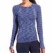 Athleta Tops | Athleta Fastest Track Top Space Dye Blue Long Sleeve Workout Top Size Xl | Color: Blue | Size: Xl