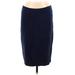 Eileen Fisher Casual Pencil Skirt Knee Length: Blue Solid Bottoms - Women's Size Large