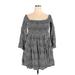 Torrid Casual Dress - Mini Boatneck 3/4 sleeves: Gray Dresses - Women's Size 3X Plus