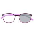 Photochromic Reading Glasses Men Women, Outdoors Transition Anti UV Sunglass Readers with Spring Hinge (Color : Purple, Size : 2.5X)