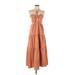 Blue Tassel Cocktail Dress: Tan Dresses - Women's Size Small