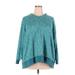 Athleta Pullover Hoodie: Teal Marled Tops - Women's Size 2X