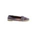 Lucky Brand Flats: Slip-on Stacked Heel Boho Chic Blue Stripes Shoes - Women's Size 10 - Almond Toe