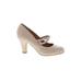 Journee Collection Heels: Slip-on Chunky Heel Classic Ivory Solid Shoes - Women's Size 7 - Round Toe