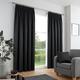 Fusion Black Curtains, Pencil Pleat Curtains W90 x L72 (229 x 183cm), Black Curtains for Living Room and Bedroom, Door Curtain, Pleated Curtains & Drapes