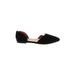 Flats: D'Orsay Chunky Heel Casual Black Print Shoes - Women's Size 9 1/2 - Pointed Toe