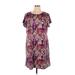 Tiana B. Casual Dress - Mini Crew Neck Short sleeves: Purple Dresses - Women's Size 1X