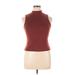 Nine West Sleeveless Turtleneck: Burgundy Solid Tops - Women's Size Large