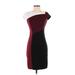 White House Black Market Casual Dress - Sheath High Neck Short sleeves: Burgundy Print Dresses - Women's Size 00