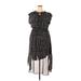 Simply Vera Vera Wang Casual Dress - Midi High Neck Short sleeves: Black Dresses - Women's Size 2X-Large