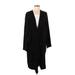Nine West Coat: Knee Length Black Print Jackets & Outerwear - Women's Size Medium