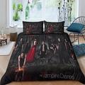 WADRI The Vampire Diaries Duvet Cover Set Kids Girls Boys Bedding Set 3D Printed Bedding Super Breathable Quilt Cover Set Hypoallergenic Teens Duvet Cover King（220X240cm）