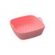 Square Dual Air Fryer Silicone Liners for Dual Air Fryer Basket Liners Reusable Silicone Pot Rectangular Air Fryer Accessories Air Fryer Tray for Oven Range (Color : Pink, Size : B)