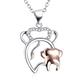 hixswnu Women's Necklace Chain Pendant Chain 925 Silver Animal Mother and Child Pendant Rose Gold Large Gift for Women and Mothers