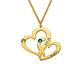 MYKA – Personalised Engraved Two Interlocking Hearts Pendant with Birthstone - Customised Jewellery Name Necklace - Silver or Gold for Women – Gifts for Valentine’s Day (18ct Gold Vermeil)