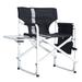 1-piece Padded Folding Outdoor Chair with Side Table and Storage Pockets;Lightweight Oversized Directors Chair