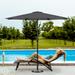 9 ft. Stainless Steel Crank Market Patio Umbrella with Button Tilt