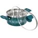 3 Quart Nonstick Aluminum Dutch Oven with Stainless Steel Steamer and Lid in Teal