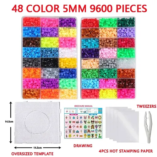 72 Farben 5mm/2 6mm Set schmelzende Perlen Pixel Kunst Puzzle Hama Perlen DIY 3D Puzzles