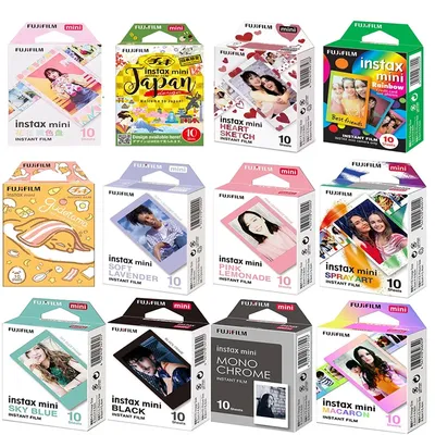 10 Sheets Fujifilm Instax Mini Film For Fuji Instant Camera Mini 12 LiPlay 11 9 8 7s 90 LINK Edge Color Instax Film Photo Paper