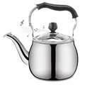2.5L Whistling Tea Kettle Stainless Steel Teapot With Handle Large Capacity Automatic Beep Warning