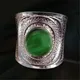Wide Cuff Bracelets & Bangles For Women Ancient Silver-color Pulsera Round Crystal Green Blue Stone