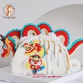 2024 Happy Chinese New Year Cake Topper Year of The Dragon Spring Festival Cake Decoration Cupcake