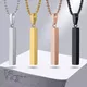 Vnox Stylish Rectangle Bar Men Pendant Necklace Classic Stainless Steel Box Chain Neck Collar for