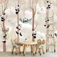 Custom 3D Photo Abstract Tree Cartoon Panda Mural Wallpaper for Living Room Children Bedroom