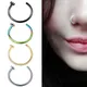 6/8/10mm Surgical Steel Fake Piercing Body Nose C Clip Lip Rings Women Septum Punk Piercing Unisex