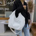 Weiß Leder Frauen Halbe Mond Taschen Große Kapazität Hobo Shopper Tasche Qualität Weichen PU