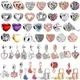 Pandora Heart Openwork Chain Link Padlock Charm S925 Silver for Original Bracelet Necklace DIY