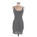 Forever 21 Casual Dress - Bodycon Scoop Neck Sleeveless: Gray Dresses - Women's Size Small