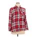 lost & wander Long Sleeve Button Down Shirt: Red Plaid Tops - Women's Size X-Large