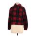 Wallflower Fleece Jacket: Short Red Checkered/Gingham Jackets & Outerwear - Women's Size Medium