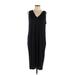 H&M Casual Dress - Midi V Neck Sleeveless: Black Print Dresses - New - Women's Size Large