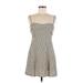 Honey Punch Casual Dress - Mini Sweetheart Sleeveless: Gray Dresses - Women's Size Medium