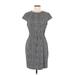 H&M Cocktail Dress - Sheath High Neck Short sleeves: Gray Dresses - Women's Size Medium